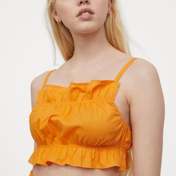 HM Flounce-trimmed Crop Top - Picture 1 of 6